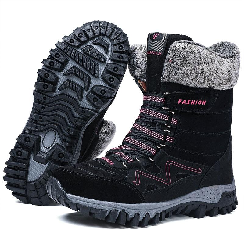 New Trending Fashion Suede Leather Women Snow Boots - Winter Warm Plush Boots - Waterproof Ankle Boots (BB1)(BB5)