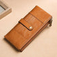 Leather Long Wallet - Anti-Theft Bag - Double-Zipper Luxury Credit Card Money Holder Bags (1U79)