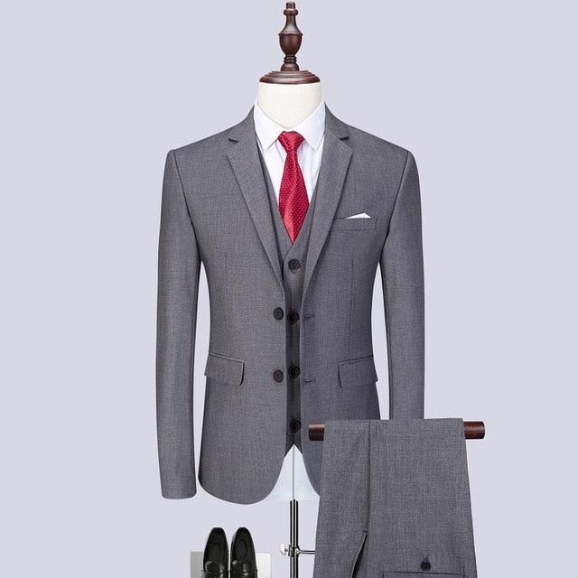 Fashion Men's Latest Designs Business Suit - 3 Pieces Set /Men's Suits Blazers Trousers Pants Vest Waistcoat (T1M)(F8)(F11)(F10)