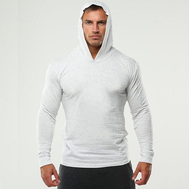 Long Sleeve Fitness Hoodies - Men Autumn Thin Sweatshirt - Sporting Slim Fit Streetwear (1U101)(1U100)