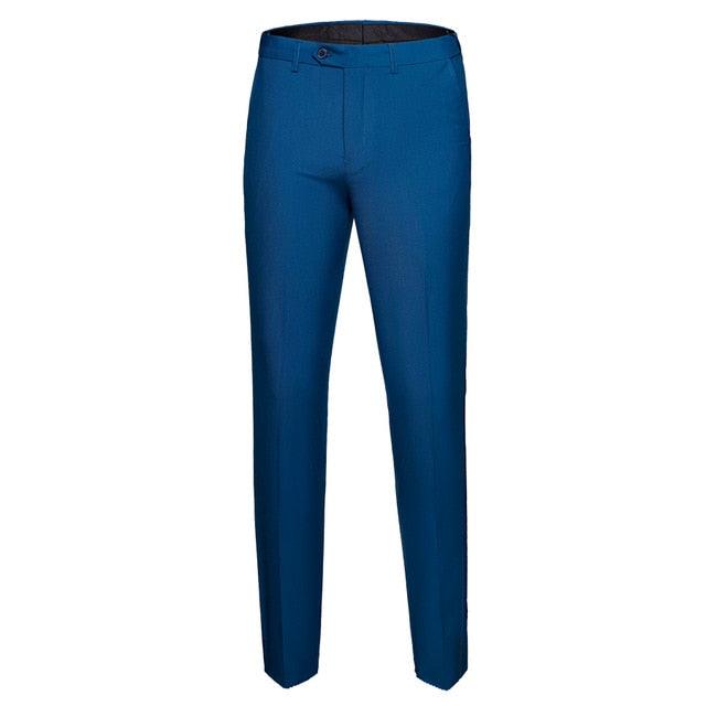 Men's Spring Autumn Fashion Business Casual Long Pants Suit Pants - Elastic Straight Formal Trousers (D9)(TG1)