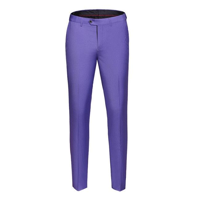 Men's Spring Autumn Fashion Business Casual Long Pants Suit Pants - Elastic Straight Formal Trousers (D9)(TG1)