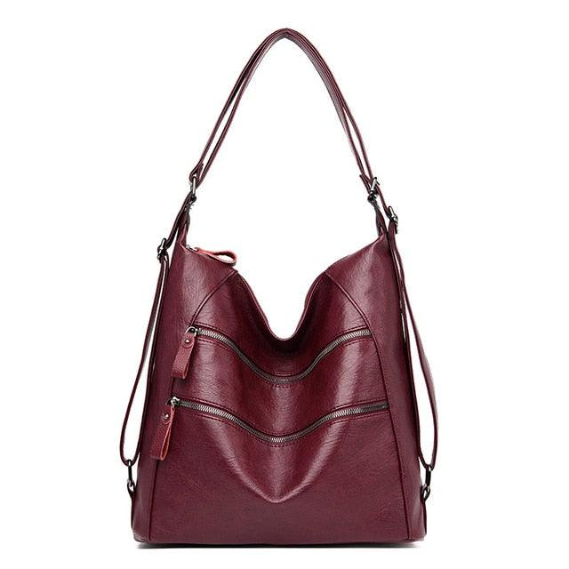 Multifunction Handbags - Women Vintage Totes Bags - Large Capacity Female Soft Leather Shoulder Bags (D43)(WH4)(WH2)