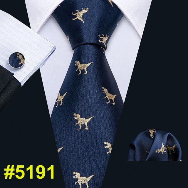 New Arrival Men's Ties - Dinosaur Pattern Red Men's Wedding Neckties 8.5cm (2U17)