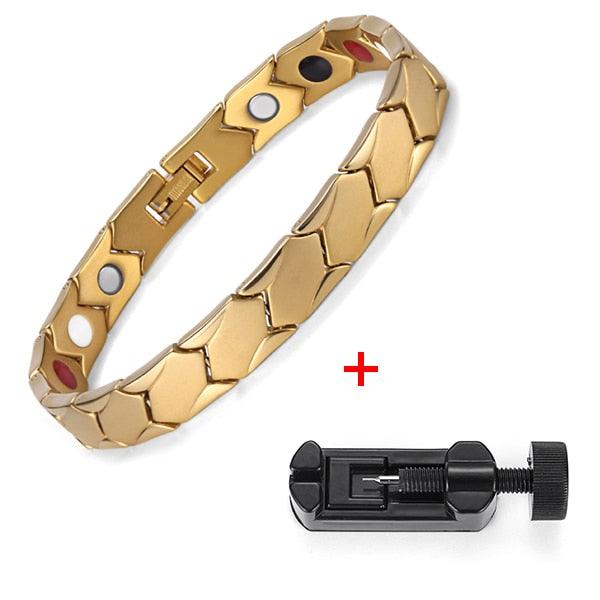 New Arrival Titanium Bracelet Bangle For Men Magnetic Black Plated OTB-1286 (MJ3)