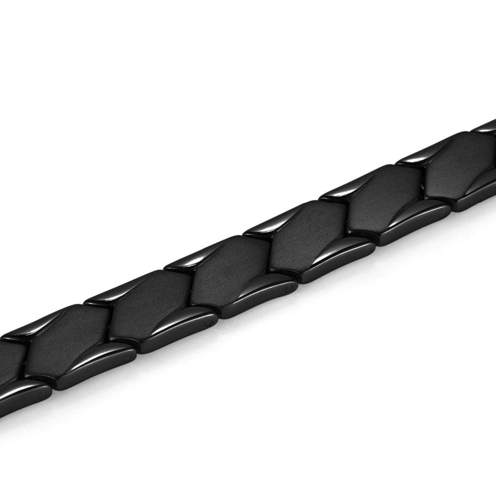 New Arrival Titanium Bracelet Bangle For Men Magnetic Black Plated OTB-1286 (MJ3)