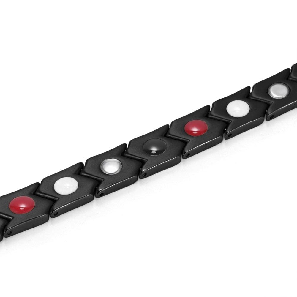 New Arrival Titanium Bracelet Bangle For Men Magnetic Black Plated OTB-1286 (MJ3)