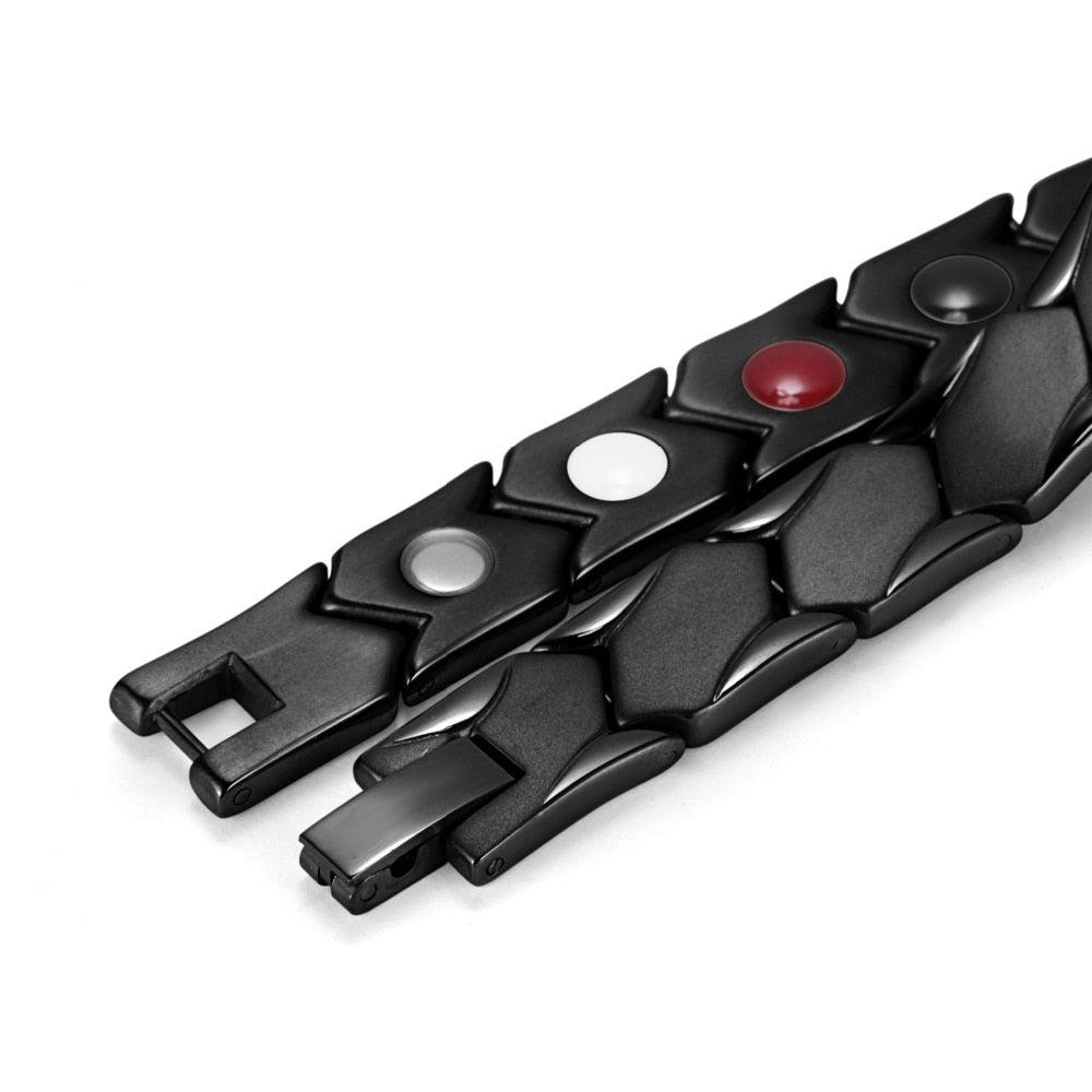 New Arrival Titanium Bracelet Bangle For Men Magnetic Black Plated OTB-1286 (MJ3)