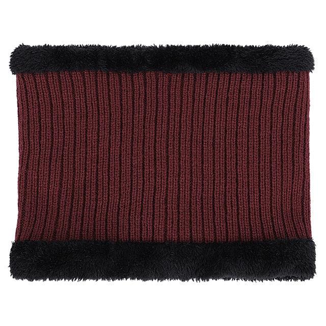 New Fashion Men's Winter Knit Beanie Scarf Brand - Maple Leaf Thick Lining Plus Velvet Bonnet (MA8)(F103)