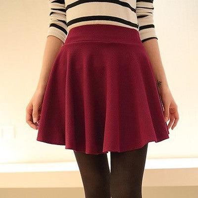 Female Summer Women's Basic Stretchy Flared Casual Mini Skirt (2U22)