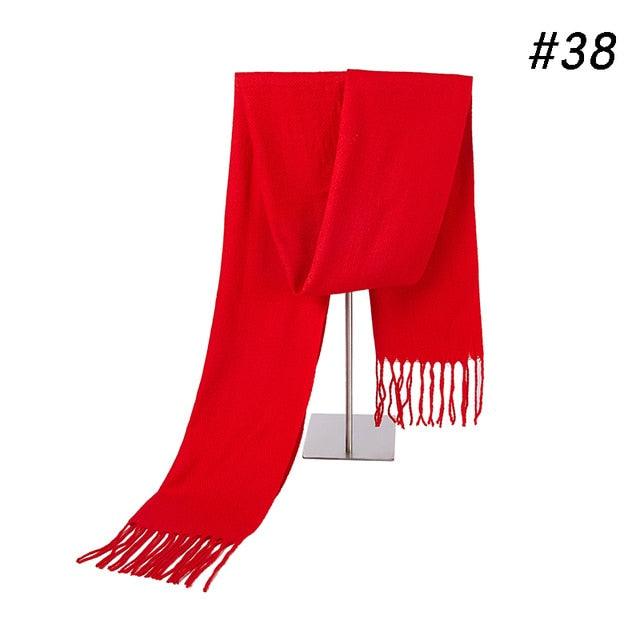 Plaid Winter Scarf - Women Warm Foulard Solid Scarves - Fashion Casual Scarfs (MA7)