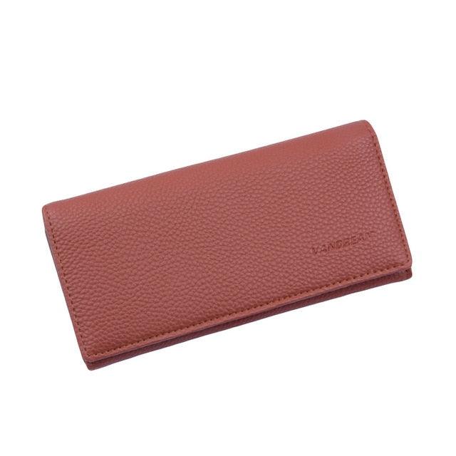 Solid Wallet Women Long Cute Wallet - Leather Card Holder (2U43)