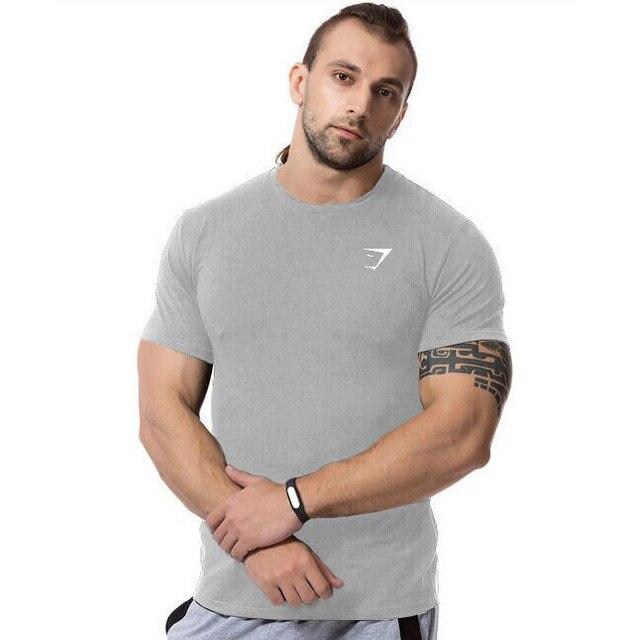 Summer Printed T-shirt - Men's Slim Fit Cotton Tops - Hip Hop Streetwear Short Sleeve Fitness Tops (1U101)(1U8)