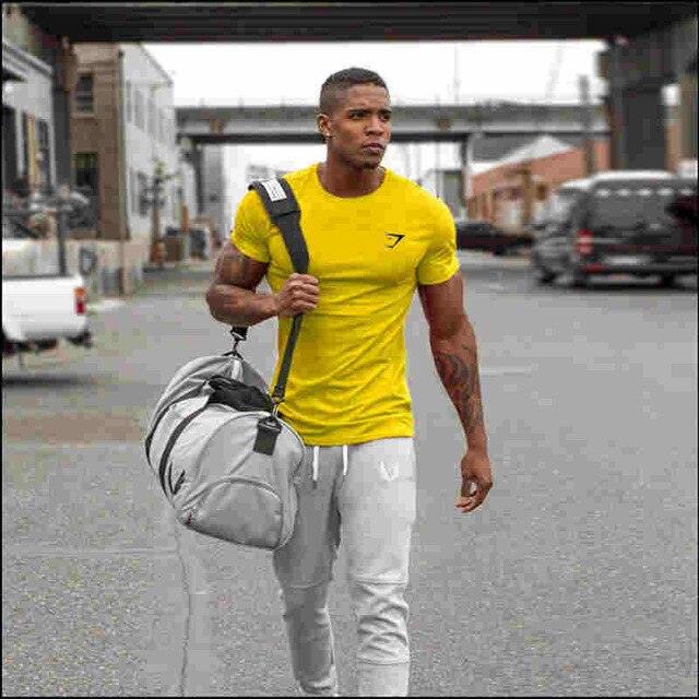 Summer Printed T-shirt - Men's Slim Fit Cotton Tops - Hip Hop Streetwear Short Sleeve Fitness Tops (1U101)(1U8)