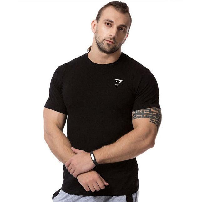 Summer Printed T-shirt - Men's Slim Fit Cotton Tops - Hip Hop Streetwear Short Sleeve Fitness Tops (1U101)(1U8)
