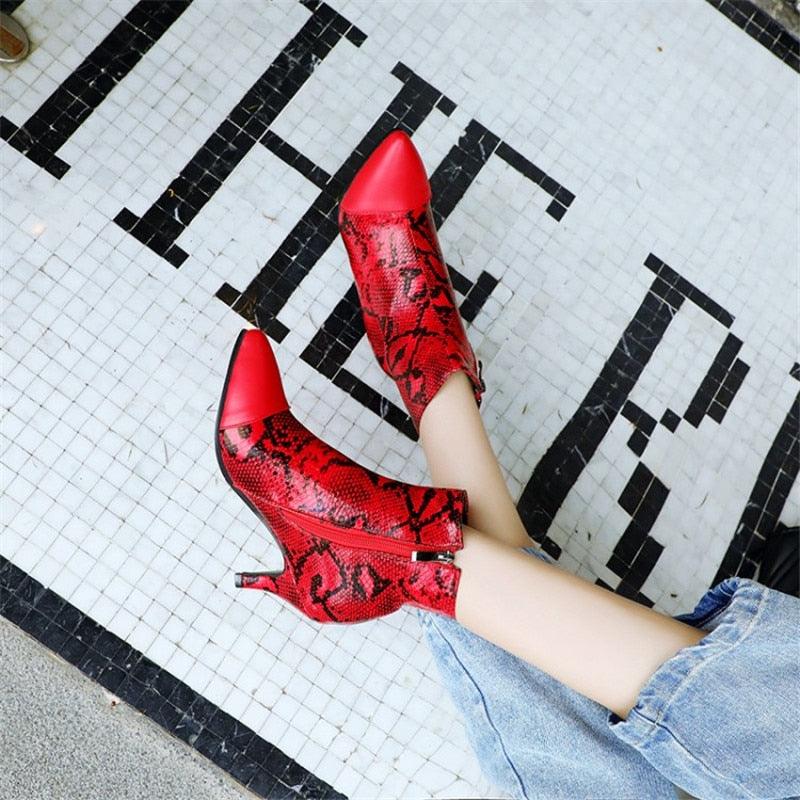 Amazing Winter Snake Pattern Women's Boots - Fashion Wild Short Boots (D38)D36)(BB1)(BB2)(CD)(WO4)