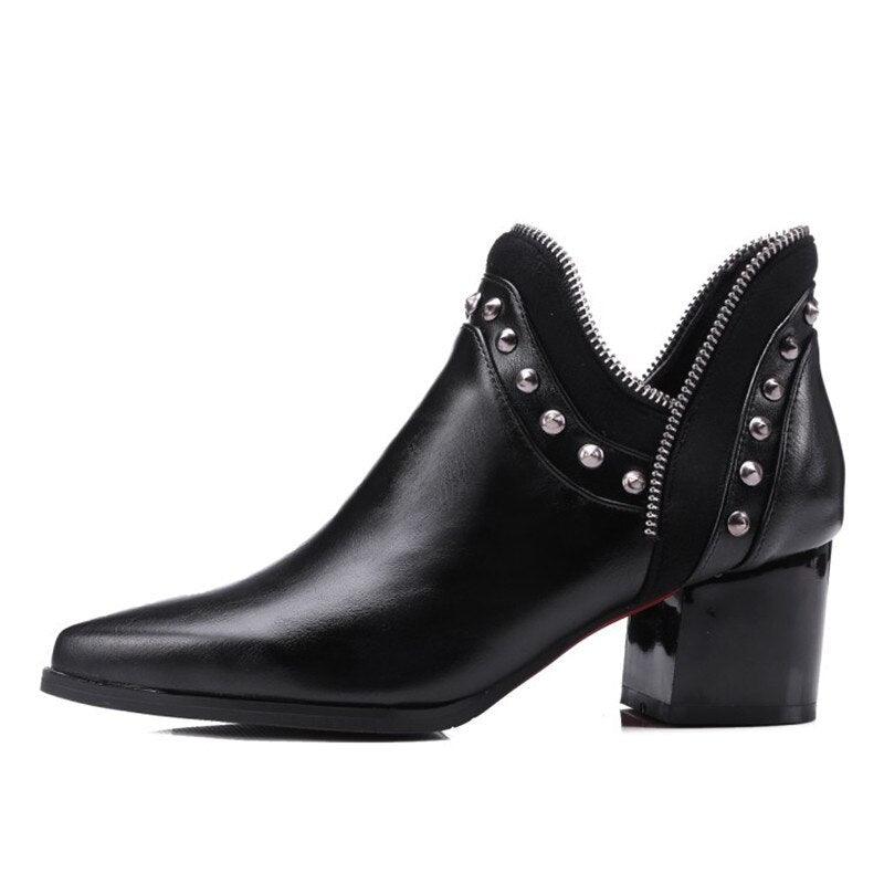 New Autumn & Winter Boots - Women's Thick Pointed High Heeled Boots (BB1)(BB2)(CD)(WO4)