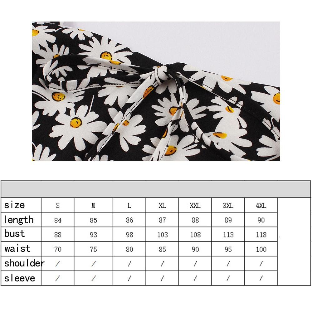 Amazing Autumn Fashion Cute Daisy Floral Print Women Spaghetti Strap Summer Vacation Dress (2U30)