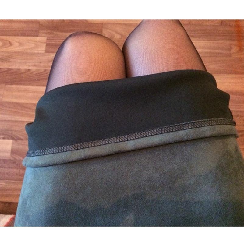 Great Autumn Women Skirts - Ladies Faux Suede High Waist Pencil Skirt - Split Stretchy Sexy Skirts (2U22)(2U20)