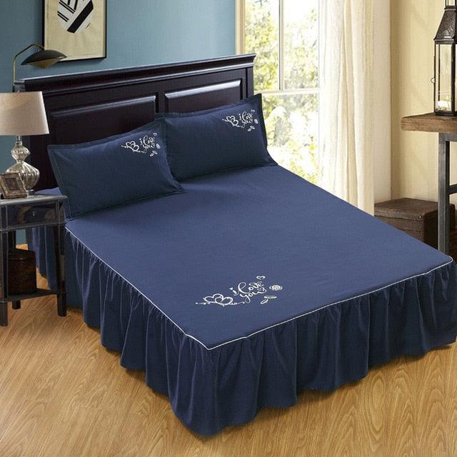 Bedding Solid Ruffled Bed Skirt Pillowcases Bed Sheets Mattress Cover King Queen Full Twin Size Bed Cover 14 patterns (5BM)(F63)