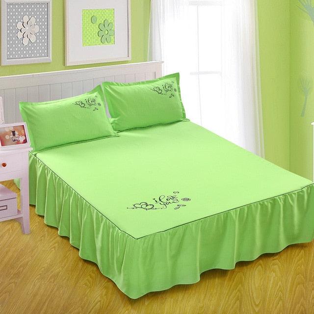 Bedding Solid Ruffled Bed Skirt Pillowcases Bed Sheets Mattress Cover King Queen Full Twin Size Bed Cover 14 patterns (5BM)(F63)