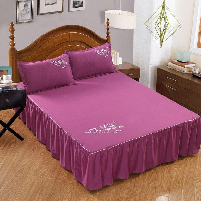 Bedding Solid Ruffled Bed Skirt Pillowcases Bed Sheets Mattress Cover King Queen Full Twin Size Bed Cover 14 patterns (5BM)(F63)