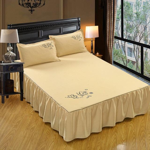 Bedding Solid Ruffled Bed Skirt Pillowcases Bed Sheets Mattress Cover King Queen Full Twin Size Bed Cover 14 patterns (5BM)(F63)