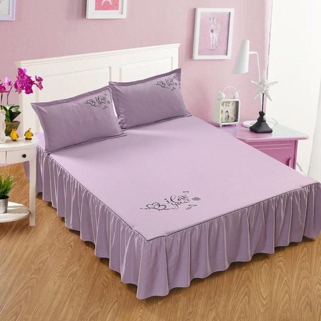 Bedding Solid Ruffled Bed Skirt Pillowcases Bed Sheets Mattress Cover King Queen Full Twin Size Bed Cover 14 patterns (5BM)(F63)