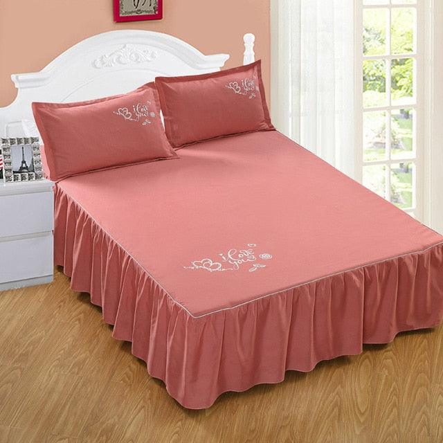 Bedding Solid Ruffled Bed Skirt Pillowcases Bed Sheets Mattress Cover King Queen Full Twin Size Bed Cover 14 patterns (5BM)(F63)