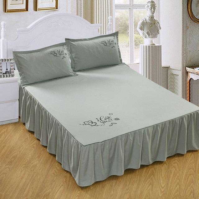Bedding Solid Ruffled Bed Skirt Pillowcases Bed Sheets Mattress Cover King Queen Full Twin Size Bed Cover 14 patterns (5BM)(F63)