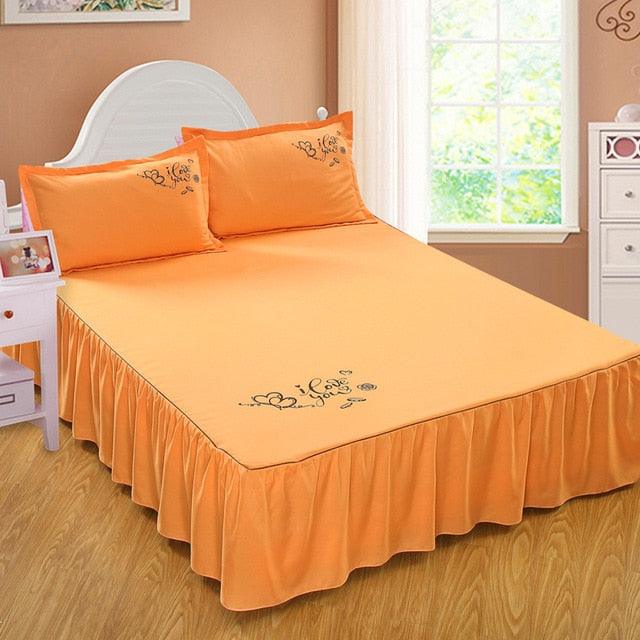 Bedding Solid Ruffled Bed Skirt Pillowcases Bed Sheets Mattress Cover King Queen Full Twin Size Bed Cover 14 patterns (5BM)(F63)