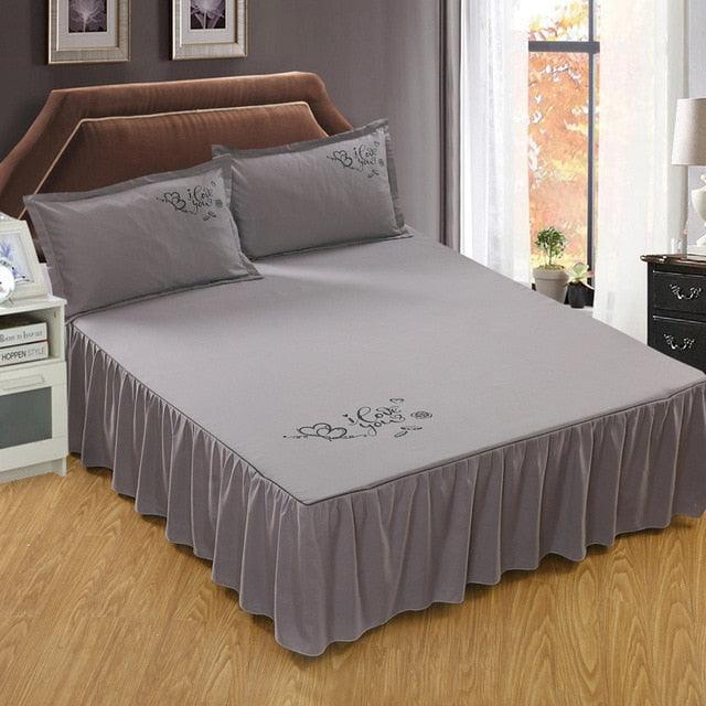 Bedding Solid Ruffled Bed Skirt Pillowcases Bed Sheets Mattress Cover King Queen Full Twin Size Bed Cover 14 patterns (5BM)(F63)