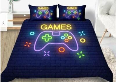 Fashion Bedding Set 2/3pcs 12 Patterns 3d Digital Gamer Printing Duvet Cover Sets 1Quilt Cover + 1/2 Pillowcases (5BM)(9BM)(3BM)(F63)