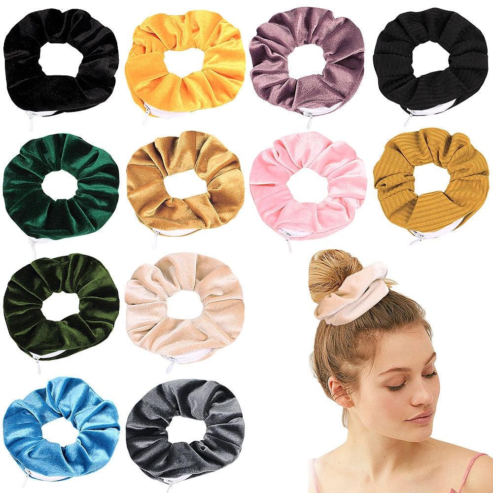Fashion New Retro Zipper Large Elastic Hair Band - Hair Accessories (1U88)