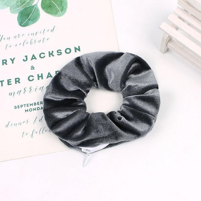 Fashion New Retro Zipper Large Elastic Hair Band - Hair Accessories (1U88)