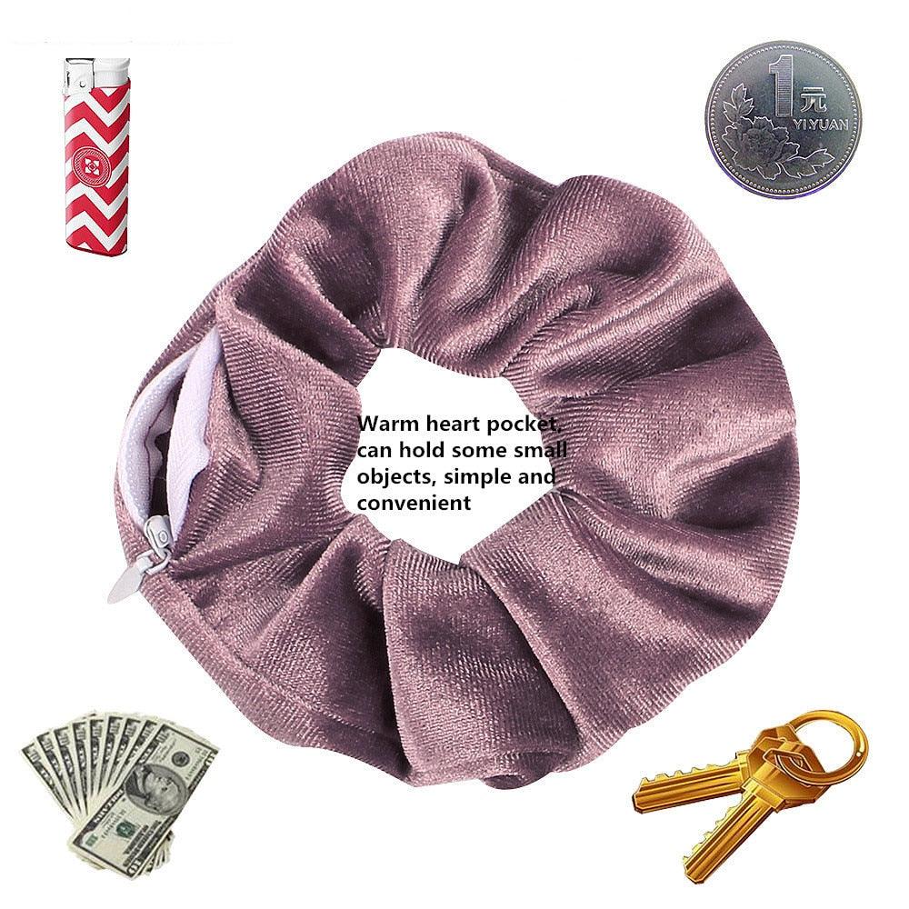 Fashion New Retro Zipper Large Elastic Hair Band - Hair Accessories (1U88)