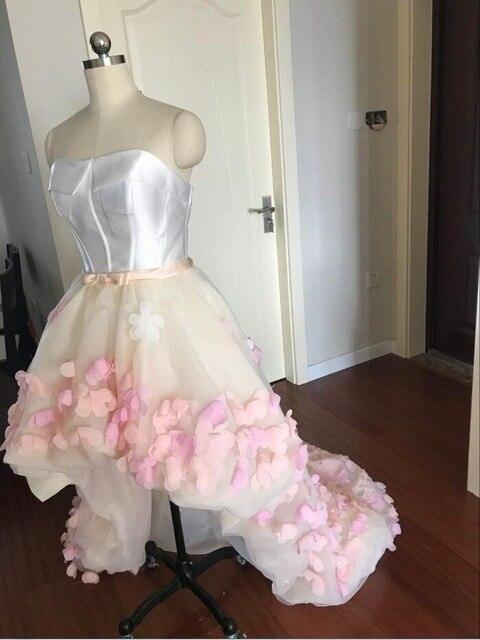 Amazing Flowers Prom Dresses - Short Front & Long Back Evening Gown - Fashion Party Formal Dress (WSO5)