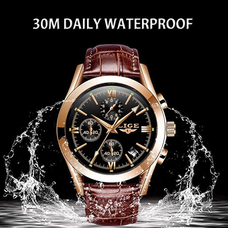 New Fashion Men's Watches - Top Brand Luxury Military Quartz Watch - Premium Leather Waterproof (MA9)(F84)