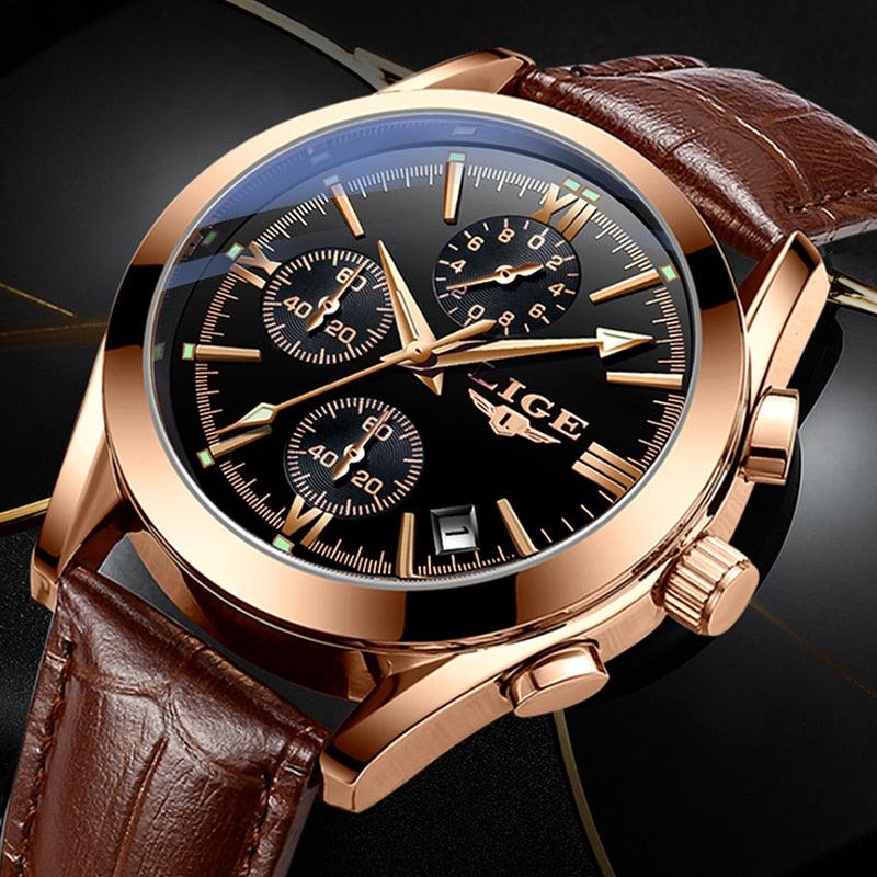 New Fashion Men's Watches - Top Brand Luxury Military Quartz Watch - Premium Leather Waterproof (MA9)(F84)