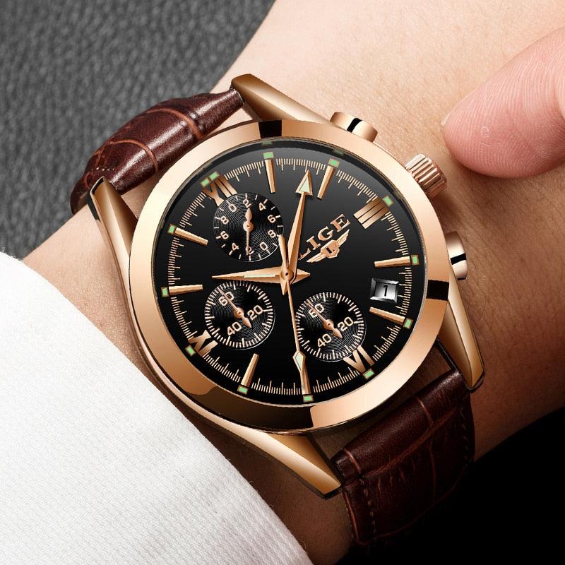 New Fashion Men's Watches - Top Brand Luxury Military Quartz Watch - Premium Leather Waterproof (MA9)(F84)