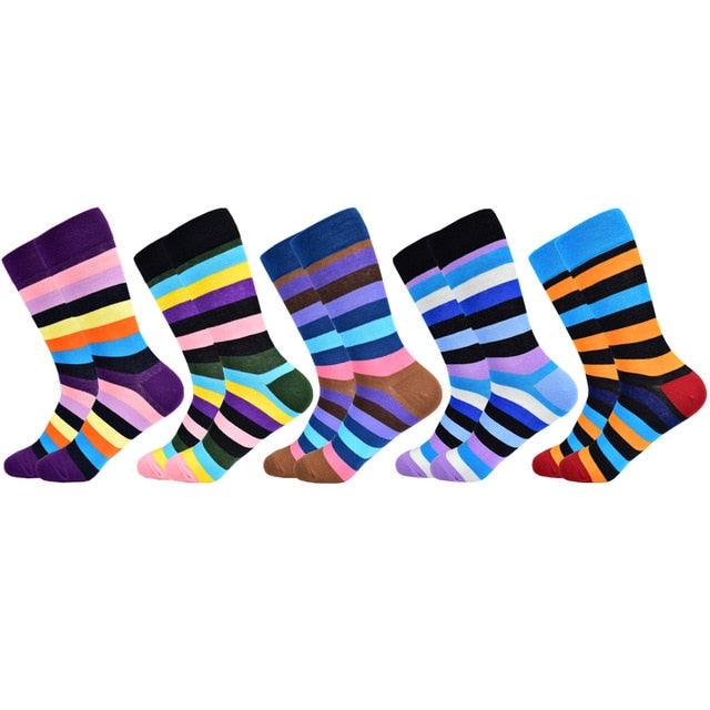 Men's Socks - New Brand Classic Striped Socks - Cotton Colorful Happy Fashion (TG8)(F92)