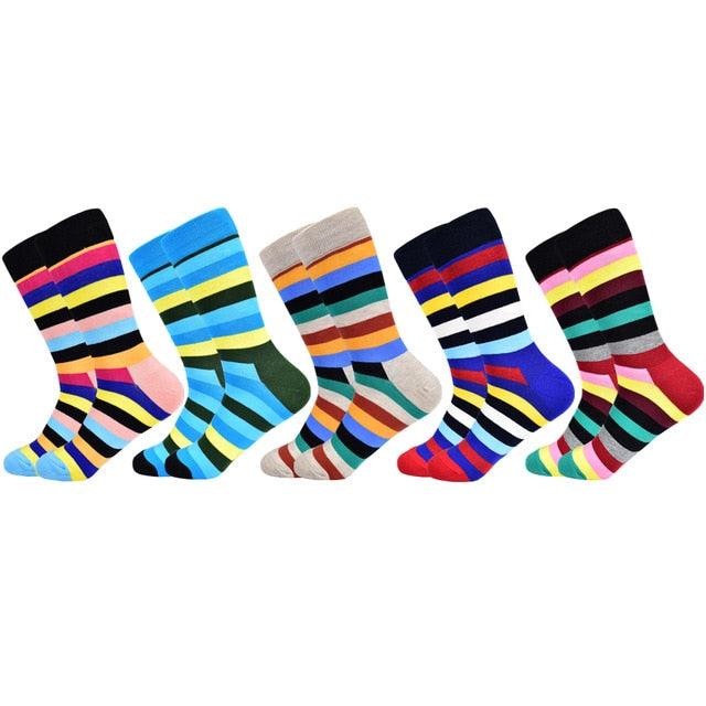 Men's Socks - New Brand Classic Striped Socks - Cotton Colorful Happy Fashion (TG8)(F92)
