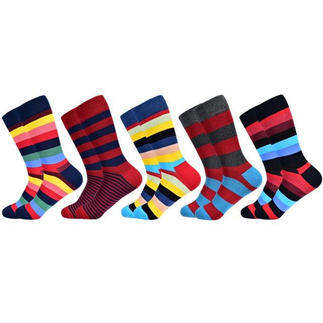Men's Socks - New Brand Classic Striped Socks - Cotton Colorful Happy Fashion (TG8)(F92)