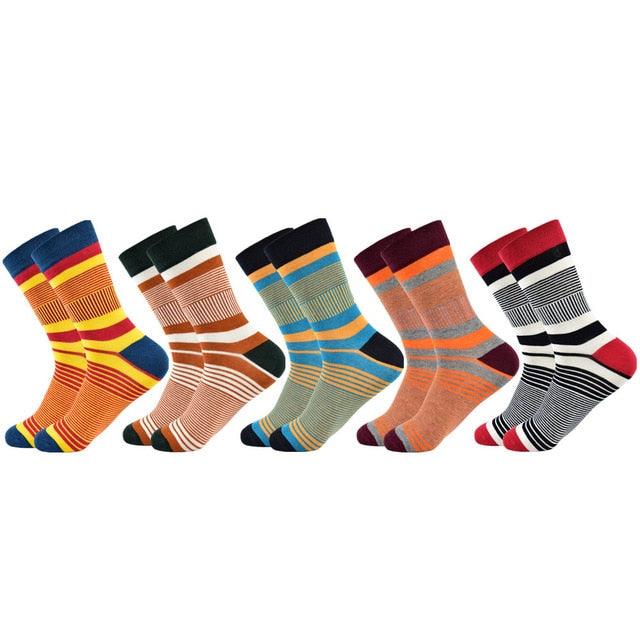 Men's Socks - Fashion Color Striped Design Style Cotton Socks (TG8)(T6G)(F92)