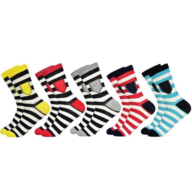 Men's Socks - Fashion Color Striped Design Style Cotton Socks (TG8)(T6G)(F92)