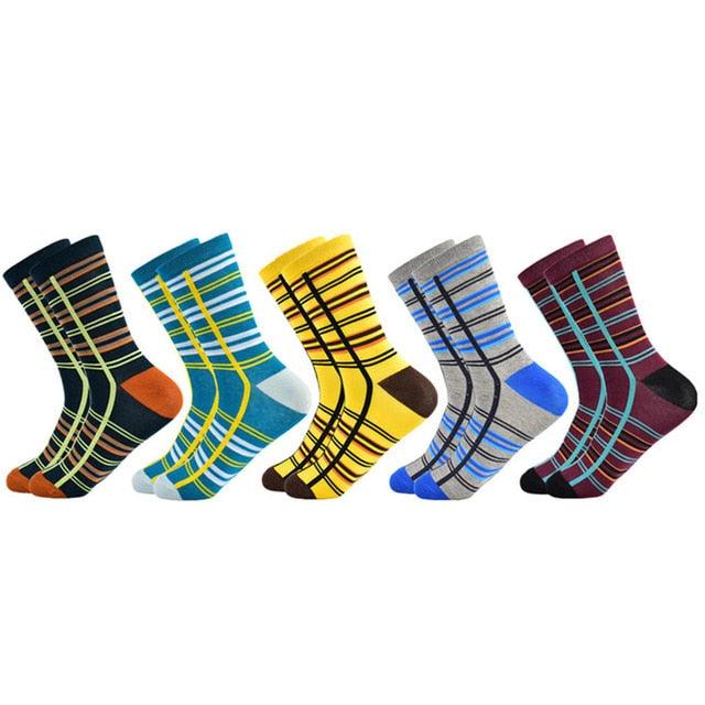 Men's Socks - Fashion Color Striped Design Style Cotton Socks (TG8)(T6G)(F92)