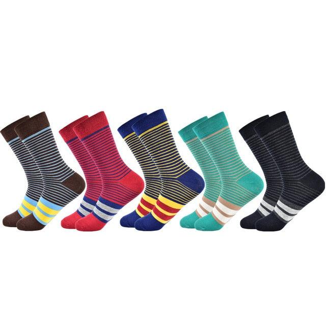 Men's Socks - Fashion Color Striped Design Style Cotton Socks (TG8)(T6G)(F92)