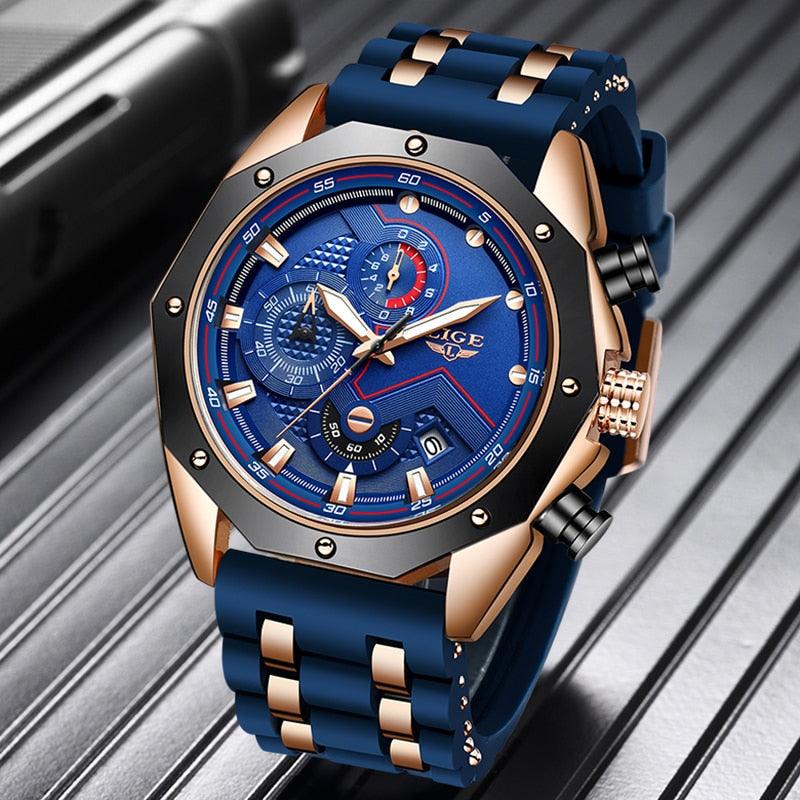 Men's Watches - Luxury Quartz Watch Men Silicone Military 30ATM Waterproof Sport Wristwatch (2MA1)