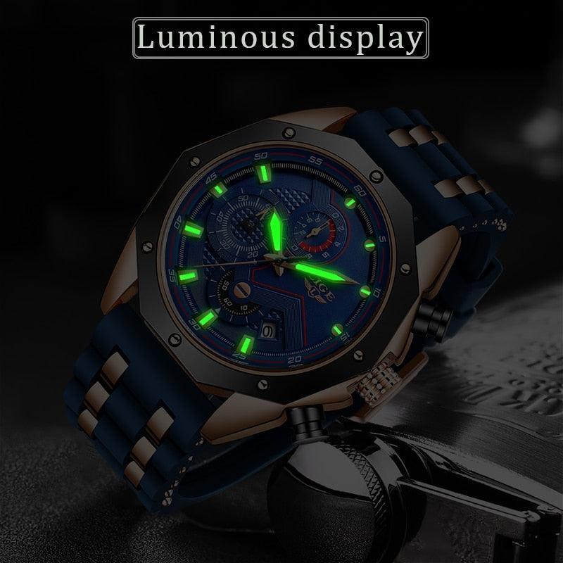 Men's Watches - Luxury Quartz Watch Men Silicone Military 30ATM Waterproof Sport Wristwatch (2MA1)