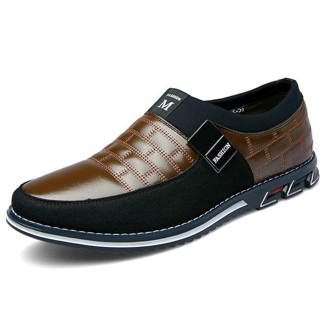 New Autumn Leather Men's Shoes - Fashion Casual Moccasins Slip-On Loafers Shoes (MSC2)(MSC4)(MSC1)(F12)